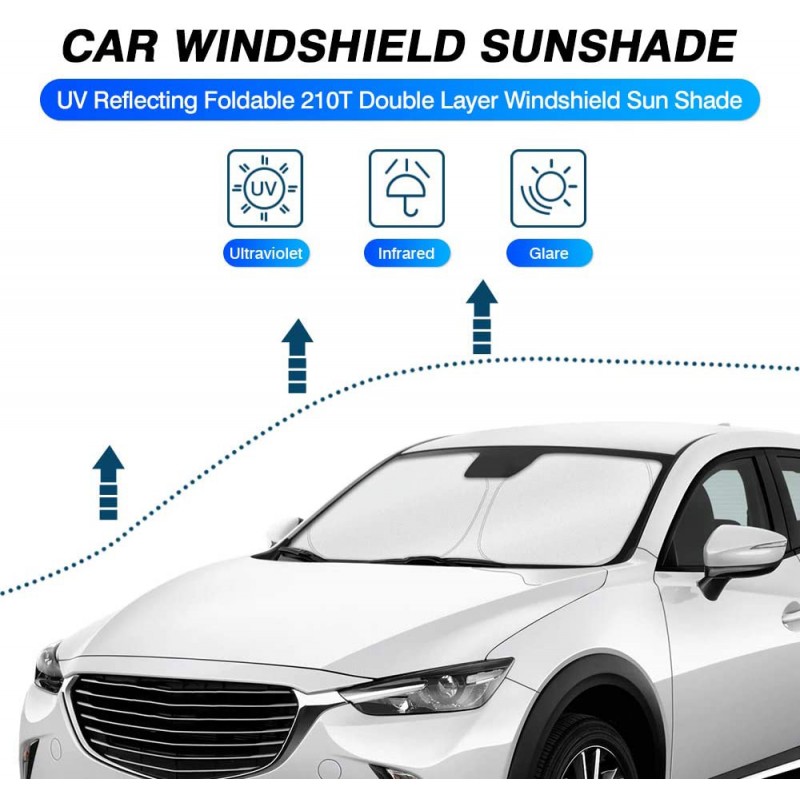 Windshield Sun Shade for Mazda CX30 CX-30 2019-2023 Blocks UV Rays Sun  Visor Protector Foldable Sunshade