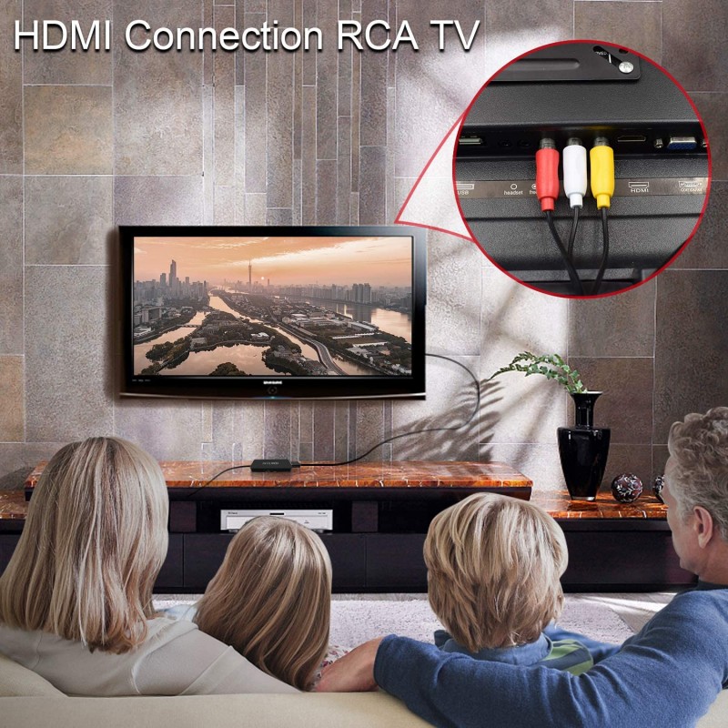 HDMI-compatible to AV/ RCA Converter Video Audio Adapter Supports PAL/NTSC  For Roku Streaming Stick