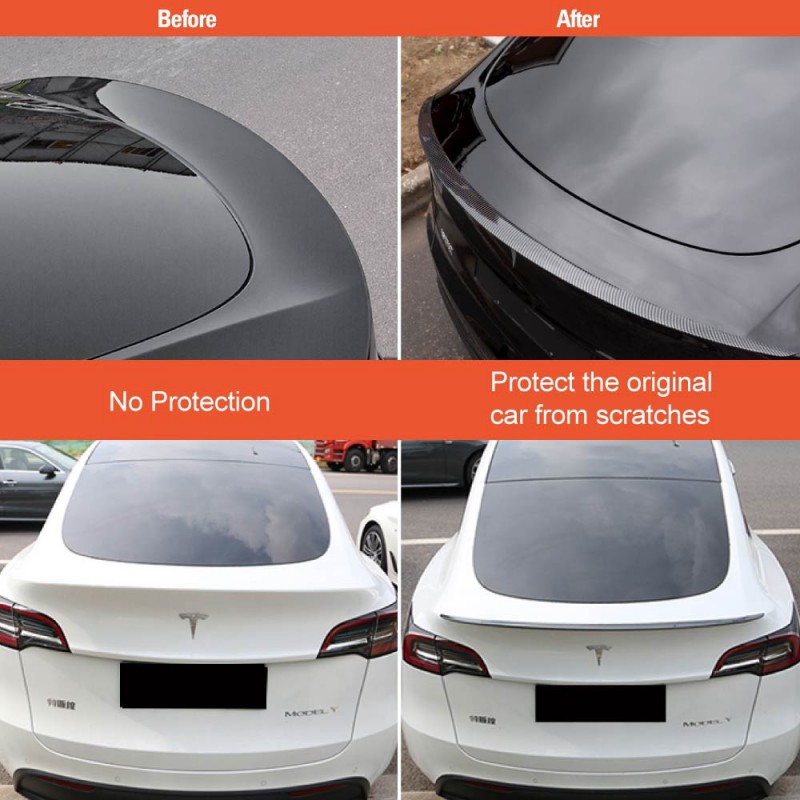 Matt Carbon Fiber Style Spoiler for Tesla Model Y 2022-2023 Rear Trunk Wing  Lip Tail Performance Style