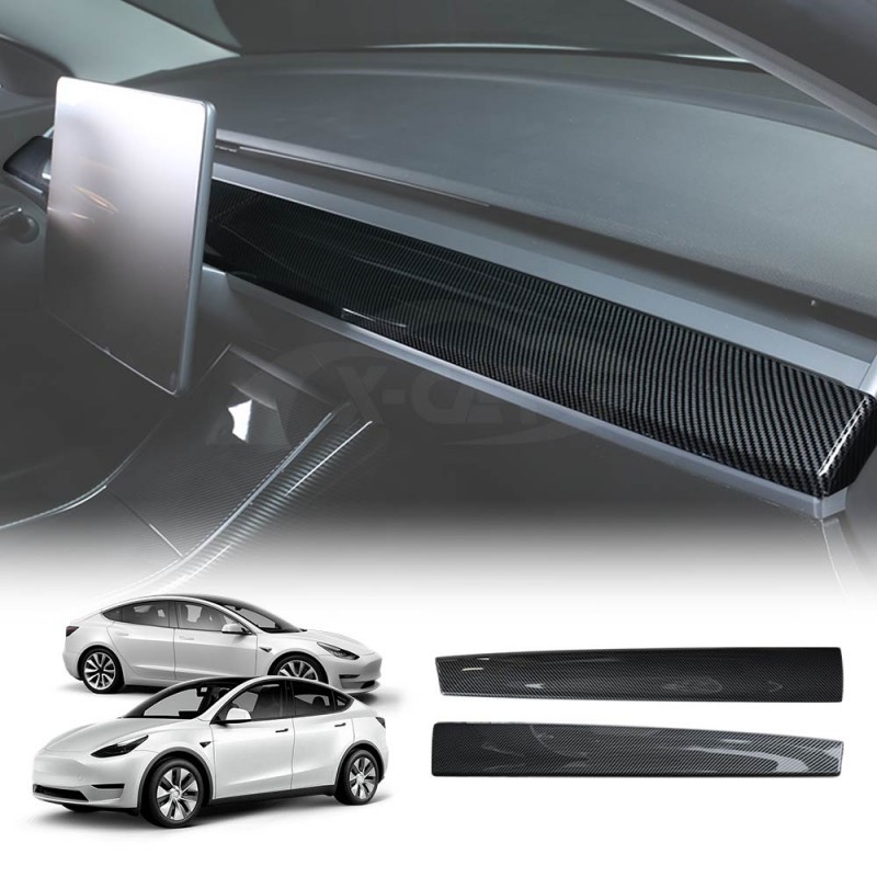 Tesla Model Y Model 3 2017-2023 Dashboard Cover Carbon Fiber Style Dash  Cover Wrap Cap Trim Panel for Tesla Model Y Interior Accessories