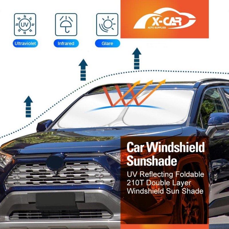 Big Eagle Flying In The Blue Sky Car Front Windshield Sun Shade Auto Window Sun Visor Protector Foldable Shield Cover Block UV Rays Sunshades For Car Truck SUV 55"x30 - Foto 9