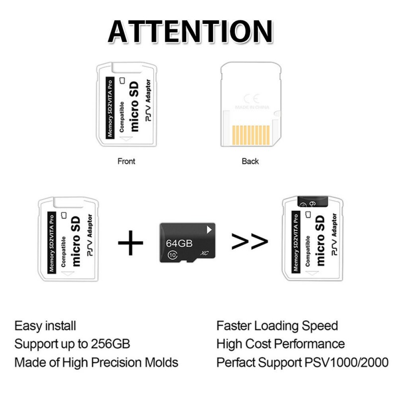 for Sony PS VITA (PSV) - White SD2VITA Adapter v5 | FPC