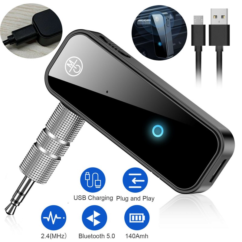 Portable Wireless Bluetooth Adapter Bluetooth Transmitter and Receiver 3-in-1 Bluetooth Audio Receiver for Car/Home Stereo System Rechargeable Bluetooth Transmitter for TV 