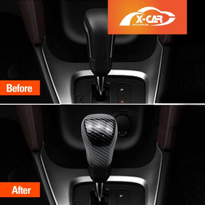 Carbon Fiber Style Gear Stick Shift Knob Cover Trim Protector for ...
