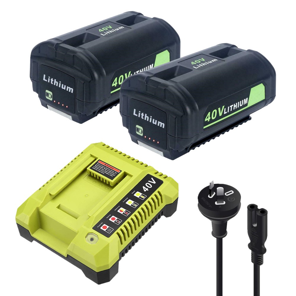 Replacement 2 Battery and Charger Compatible with Ryobi Cordless Power Tools OP40401