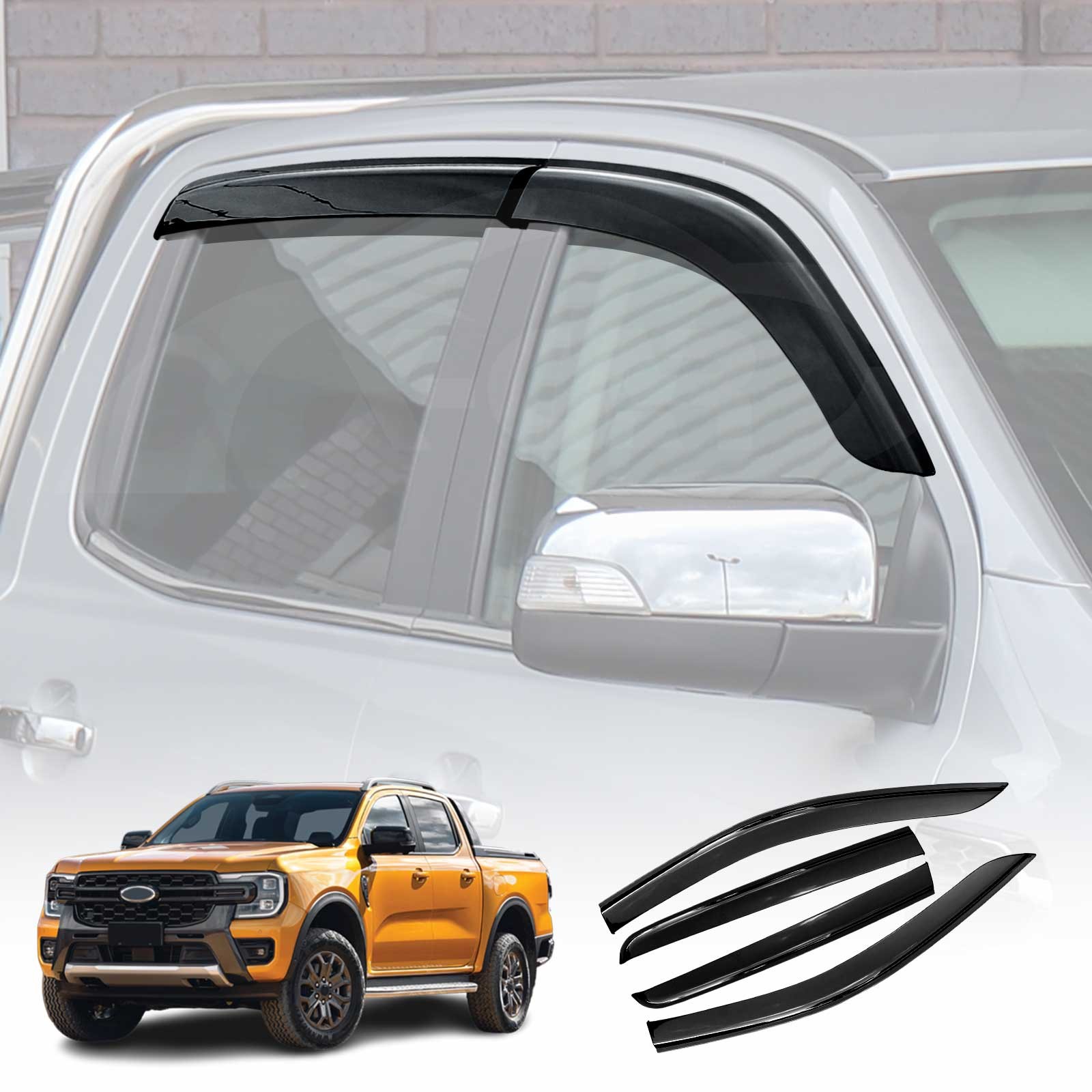 Weathershields for Ford Next-Gen Ranger 2022-Onwards Raptor Double Cab ...