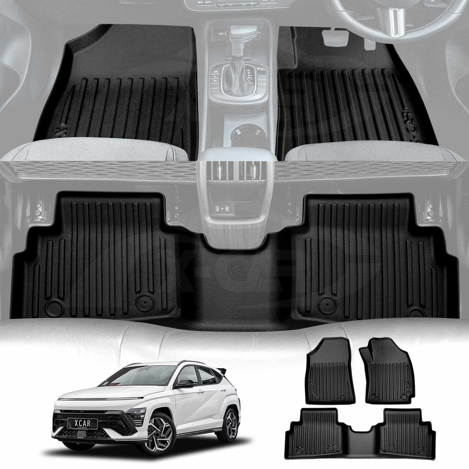 3D Floor Mats for Hyundai Kona 2023-2025 Heavy Duty All Weather Car ...