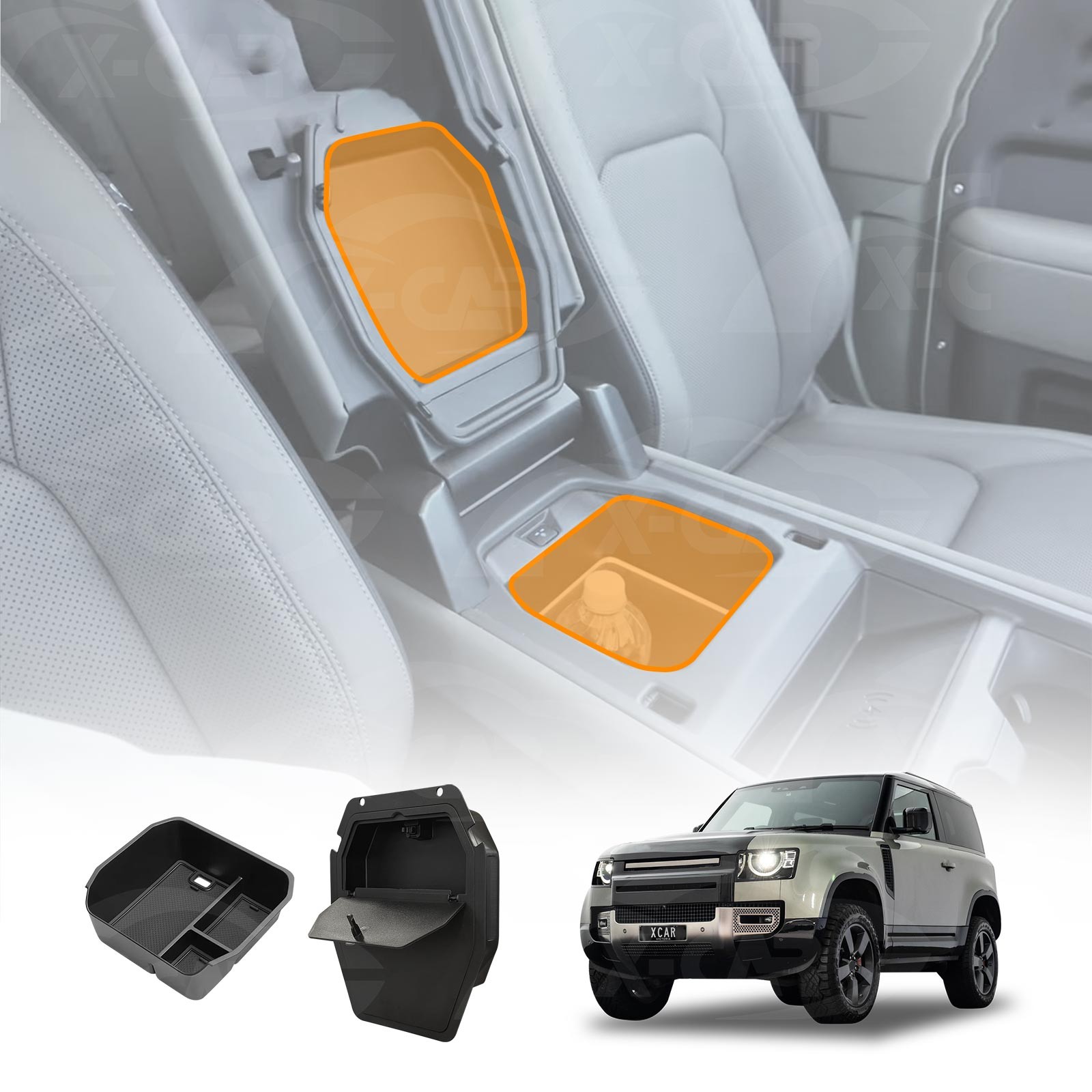 Centre Console Organizer Tray for Land Rover Defender with Cool Box ...