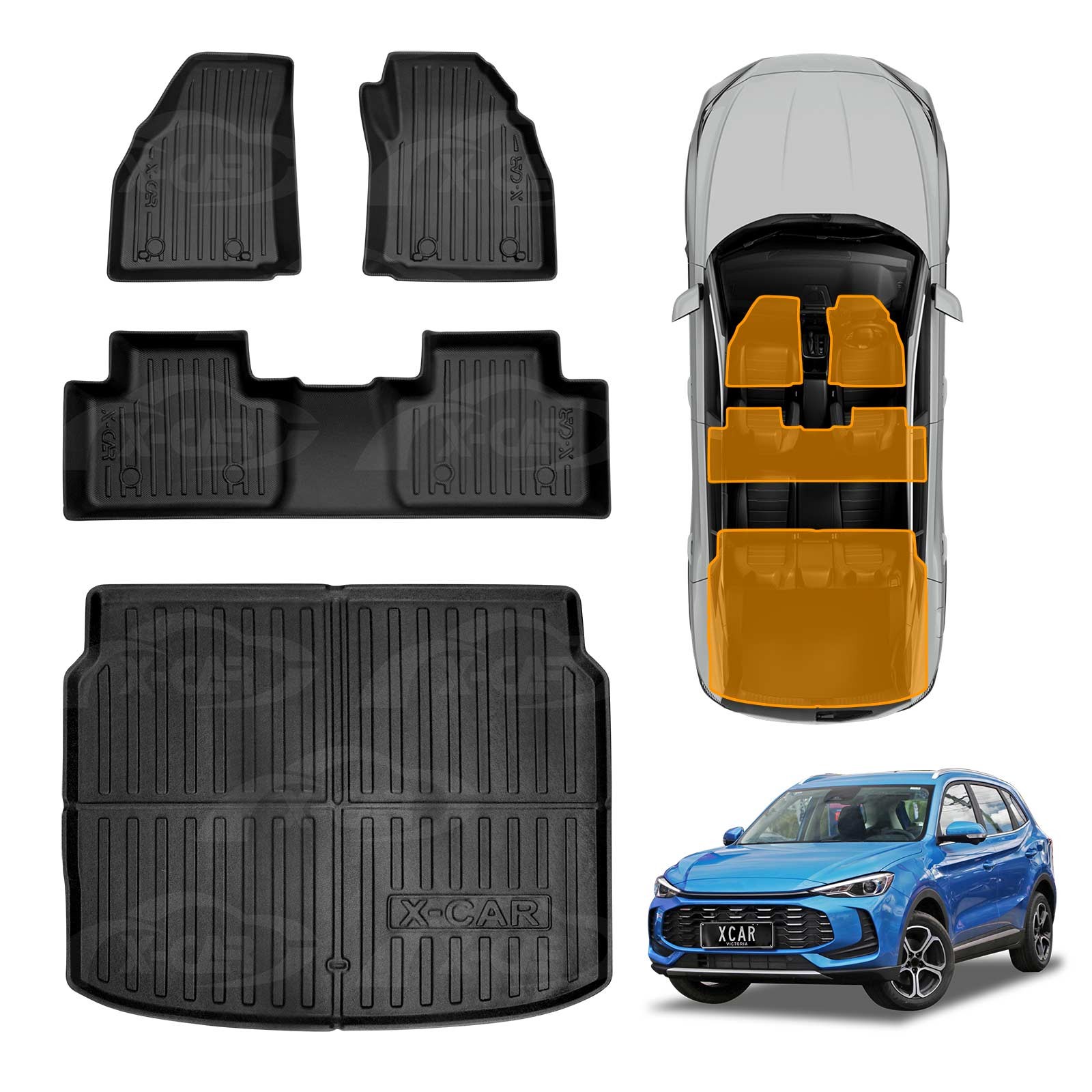 3D Floor Mats Boot Liner Set for MG ZS 2024-Onwards All Weather Heavy ...