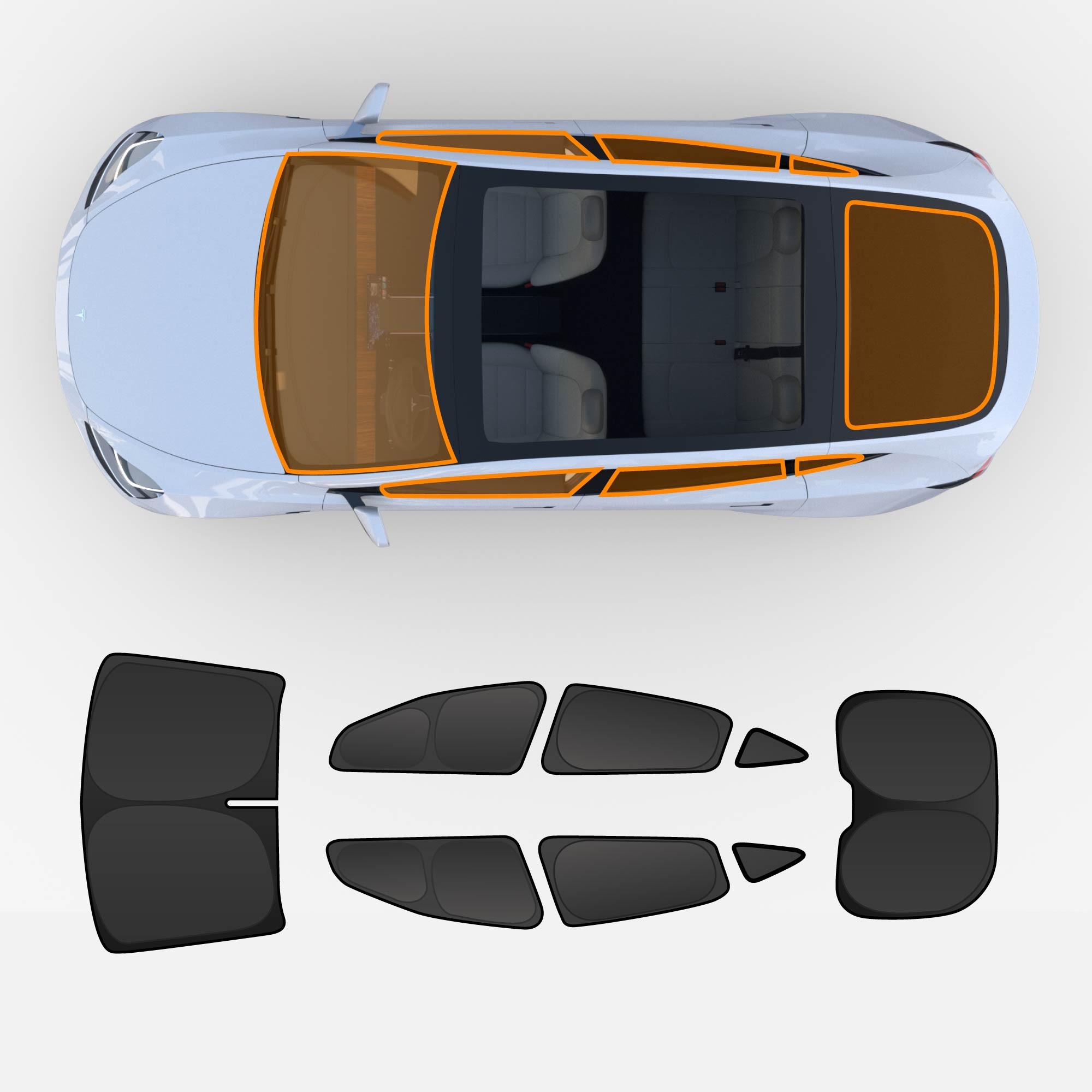 Tesla Window Cover Tesla Model Y 2022-2025 Sunshade Side Rear Windows Windshield Sun ...