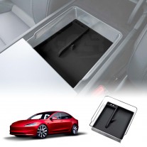 NEW Tesla Model 3 Highland 2024 Premium Centre Console Mid Organizer Tray Storage Box Drawer Container with Black Silicone Mat