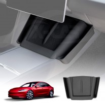 Black Silicone Anti-Slip Mat with Side Storage For Tesla Model 3 Highland 2023-2025 Center Console Wireless Charger Protective Pad