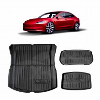 NEW Tesla Model 3 Highland 2024 All-Weather Rear Front Toolbox Well Trunk Cargo Mats Interior Boot Liners Set Cover Luggage Tray