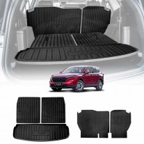 Boot Liner Back Seat Protector for Honda CRV CR-V 7 Seats 2023-2025 Heavy Duty Cargo Trunk Mat Luggage Tray 5 Pcs Set