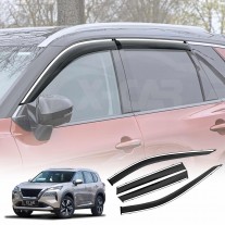 Stainless Weathershields for Nissan X-trail Xtrail T33 2022-2025 Car Weather Shields Wind Deflectors Window Sun Visor 4 Pcs