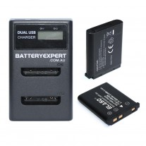 2 Rechargeable Battery and External USB Dual Battery Charger for Fujifilm NP-45 Camera