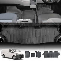 3D Floor Mats for Toyota HiAce Van 2021-2023 Customized Heavy Duty All Weather Car Mat Floor Liner Full Set Carpet