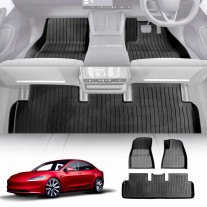 Tesla Model 3 Highland 2023-2025 Heavy Duty 3D All Weather Car Mats Floor Liners Complete Set