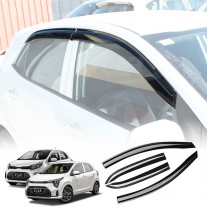 Premium Weathershields for Kia Picanto 2017-2025 Car Weather Shields Wind Deflectors Window Sun Visor 4-Piece Set