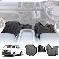 All-Weather Front Floor Mats for Toyota Hiace LWB Van 2005-2018 Customized Heavy Duty Car Mat Floor Liner Carpet