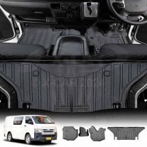 3D Floor Mats for Toyota Hiace LWB Van 2005-2018 Customized Heavy Duty All Weather Car Mat Floor Liner Full Set Carpet