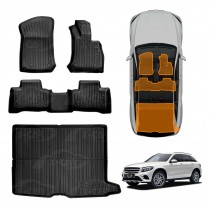 3D Floor Mats Boot Liner Set for Mercedes-Benz GLC Class 2015-2022 All Weather Heavy Duty Cargo Car Trunk Luggage Tray