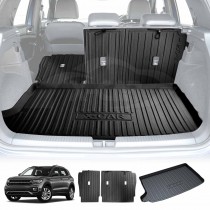 Boot Liner Back Seat Protector Combo for Volkswagen T-Cross 2019-2025 Heavy Duty Car Kick Mats Cover Cargo Trunk Mat