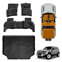 3D Floor Mats Boot Liner for Land Rover Defender L663 110 5 Seater 2020-Onwards All Weather Heavy Duty Cargo Car Trunk Luggage Tray
