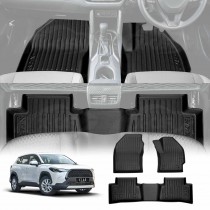 3D Floor Mats for Toyota Corolla Cross 2022-Onwards All Weather Heavy Duty Cargo Car Liners Full Set Carpet Accessories
