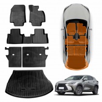 Floor Mats Boot Liner Set for Lexus NX250 NX350 NX350h NX450h 2022-Onwards Heavy Duty Car Trunk Cargo Kick Back Seat Cover