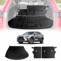 Boot Liners Kick Mats Set for Lexus NX250 NX350 NX350h NX450h 2022-Onwards All Weather Heavy Duty Cargo Car Trunk Back Seat Cover