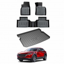 3D All-Weather Floor Mat Boot Liner Carpet for Mazda CX-30 CX30 2019-2024 Heavy Duty Customized Car Floor Liners Full Set Carpet