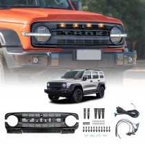 Front Bumper Grille With LED light for GWM Tank 300 2023-2025 Mesh Frame Exterior Modification Accessories