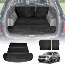 Boot Liner Set for Kia Sorento 2020-Onwards All Weather Heavy Duty Car Trunk Back Seat Protector Cargo Kick Mats