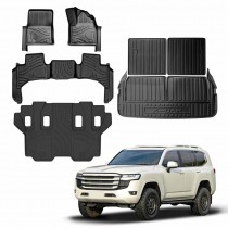 3-Pcs Boot Liner & Floor Mats for Toyota Landcruiser 300 LC300 2021-2025 Heavy Duty Cargo Trunk Mat Luggage Tray