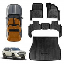 Front Rear Floor Mats Boot Liner Set for Toyota Landcruiser 300 LC300 2021-Onwards All Weather Heavy Duty Cargo Car Trunk Luggage Tray