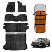 3D Floor Mats Boot Liner Set for Chery OMODA 5/5 GT 2023-Onwards All Weather Heavy Duty Cargo Kick Mats Back Seat Protector Cover