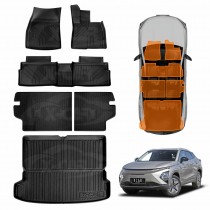 3D Floor Mats Boot Liner Set for Chery OMODA E5 All-Electric 2024-Onwards All Weather Heavy Duty Cargo Kick Mats Back Seat Protector Cover