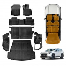 Floor Mats Boot Liner Set for Toyota Rav4 Hybrid 2026-Onwards All Weather Heavy Duty Cargo Kick Back Seat Side Trunk Protector Covers