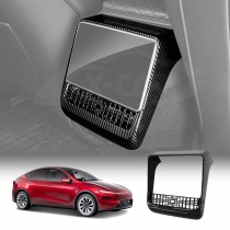 Armrest Pad Rear AC Vent Cover Trim For Tesla Model Y L 6-Seat 2026-Onwards Covers Carbon Fiber Style Interior Protection Accessories