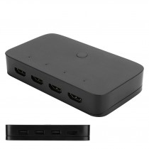 4-Port KVM Splitter USB HDMI KVM Switcher Box For Keyboard Mouse Monitor PC Sharing