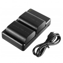 2x Replacement Battery + USB Dual Charger for Canon LP-E6 Camera