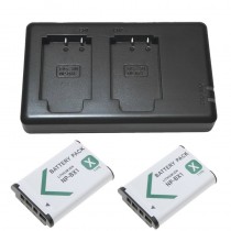 2x Replacement Battery + USB Dual Charger for Sony NP-BX1 Camera