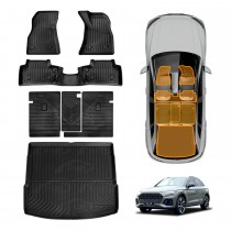 Floor Mats Boot Liner Set for Audi Q5 SQ5 FY series 2017-2025 All Weather Heavy Duty Cargo Kick Back Seat Protector Cover