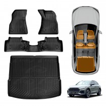 3D Floor Mats Boot Liner for Audi Q5 SQ5 FY series 2017-2025 All Weather Heavy Duty Cargo Car Trunk Luggage Tray