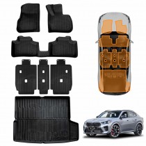 Floor Mats Boot Liner Set for BMW X2 U10 Series 2023-Onwards Heavy Duty All Weather Car Trunk Cargo Kick Back Seat Cover