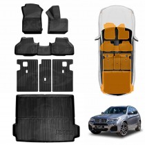 Floor Mats Boot Liner Set for BMW X3 2011-2017 F25 Series All Weather Heavy Duty Cargo Kick Mats Back Seat Protector Cover