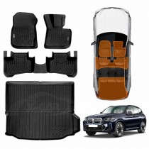 3D Floor Mats Boot Liner Set for BMW iX3 2023-2025 All Weather Heavy Duty Cargo Car Trunk Luggage Tray