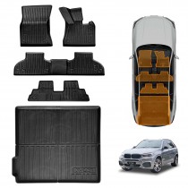 3D Floor Mats Boot Liner for BMW X5 F15 Series 2013-2018  All Weather Heavy Duty Cargo Car Trunk Luggage Tray Set