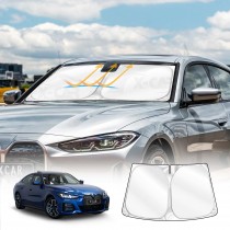 WindScreen Sun Shade for BMW i4 2022-Onwards Blocks UV Rays Sun Visor Protector Foldable Sunshade
